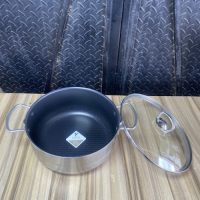 Stainless Steel Casserole With Non-stick Coating With Glass Lid- 24cm