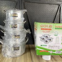 Tower Gold Pot Set - 4pcs- 18/ 20/ 22/ 24cm