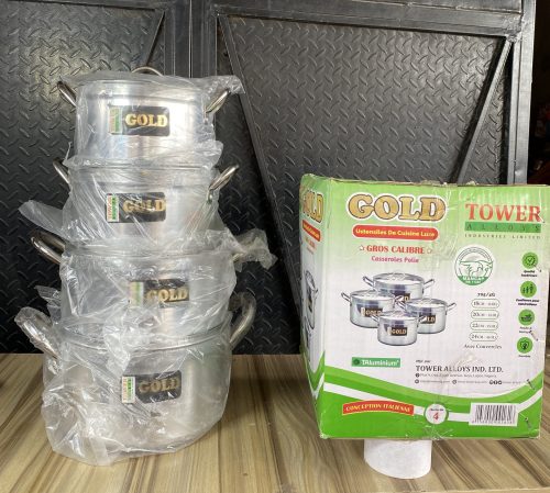 Tower Gold Pot Set - 4pcs- 18/ 20/ 22/ 24cm