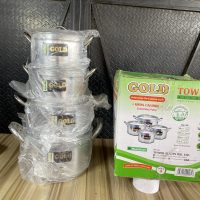 Tower Gold Pot Set - 4pcs- 18/ 20/ 22/ 24cm