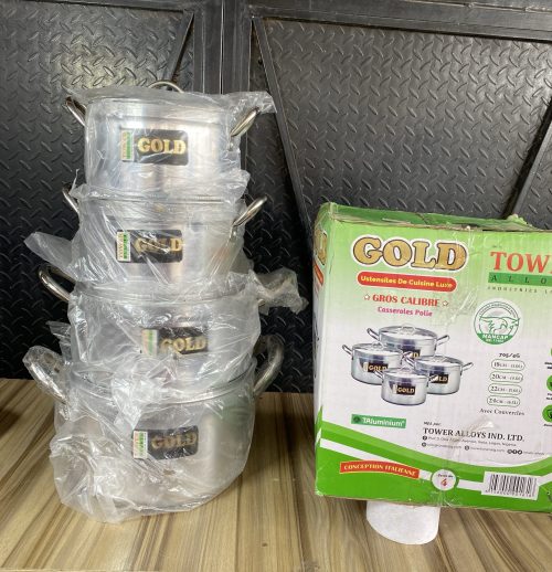 Tower Gold Pot Set - 4pcs- 18/ 20/ 22/ 24cm