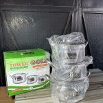 Tower Gold Cooking Pot Set 3 pieces