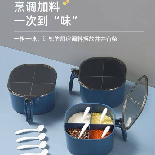 Spice rack with four compartments