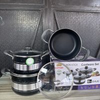 Hoffner Nonstick Cooking Pot Set – 3 pieces – HF – 601