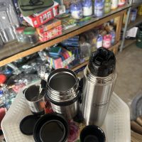 Eurosonic Food Flask Lunch Box Travel Gift Set 5 in 1 - ES-755 (0.75litre (750ml) food & water flask with 0.22litre (220ml) stainless steel cup)