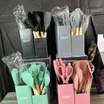 Smp silicone spoon set with knives 19pcs -Ssk 102 - Nonstick Spoon