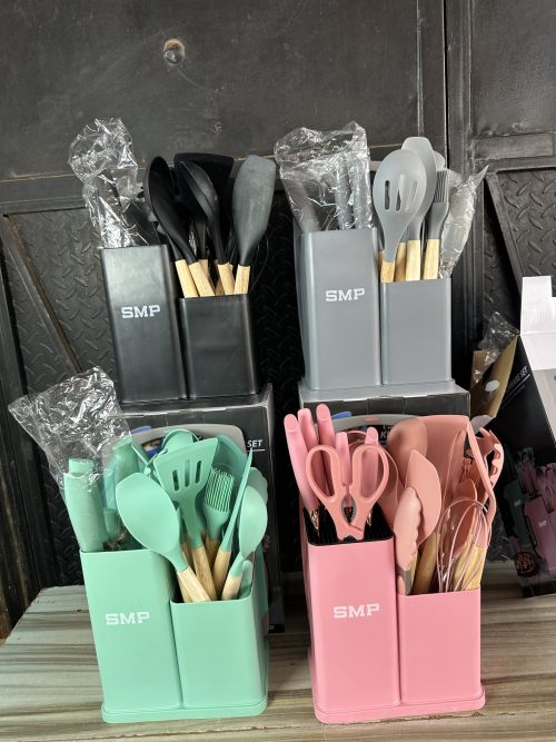 Smp silicone spoon set with knives 19pcs -Ssk 102 - Nonstick Spoon