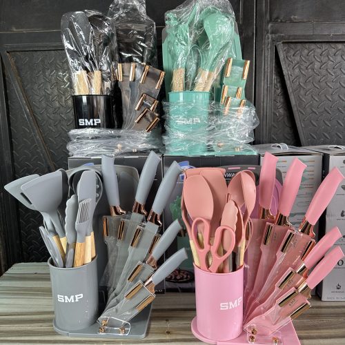 Smp silicone kitchenware set with knives 19pcs- Ssk 101 - Nonstick spoon