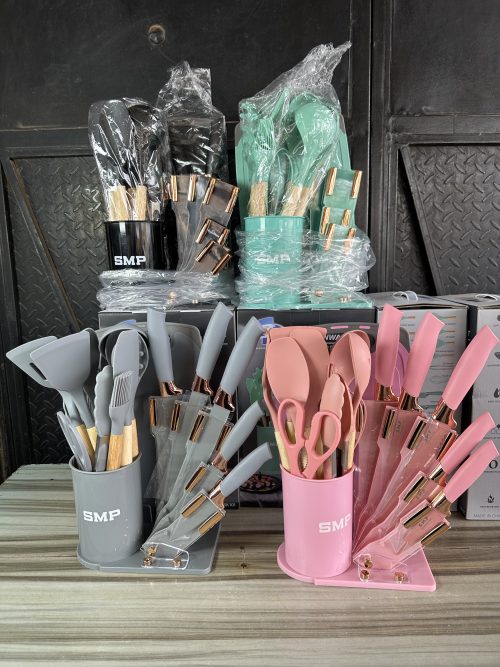 Smp silicone kitchenware set with knives 19pcs- Ssk 101 - Nonstick spoon