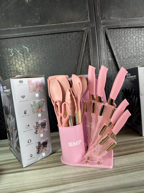Smp silicone kitchenware set with knives 19pcs- Ssk 101 - Nonstick spoon