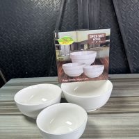 Happy White Ceramic Bowl -3 pieces