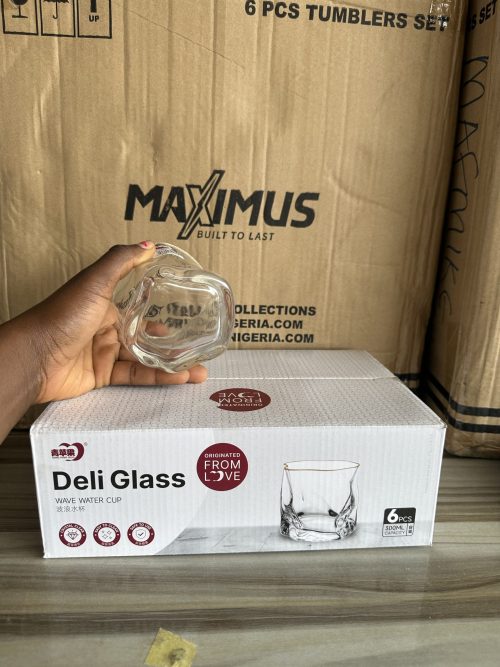 Deli Glass Cup Wave -6 pieces ES7040R