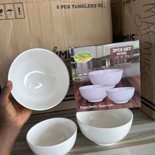 White Ceramic Bowl -3 pieces