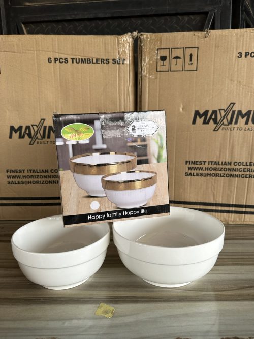 White Ceramic Bowl - 2 pieces