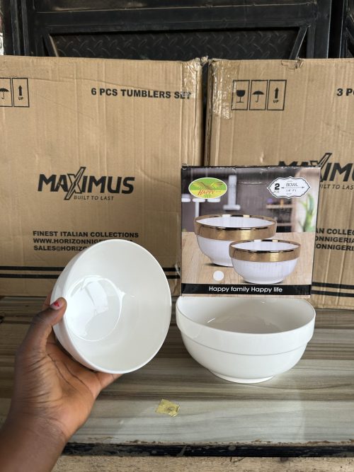 White Ceramic Bowl - 2 pieces