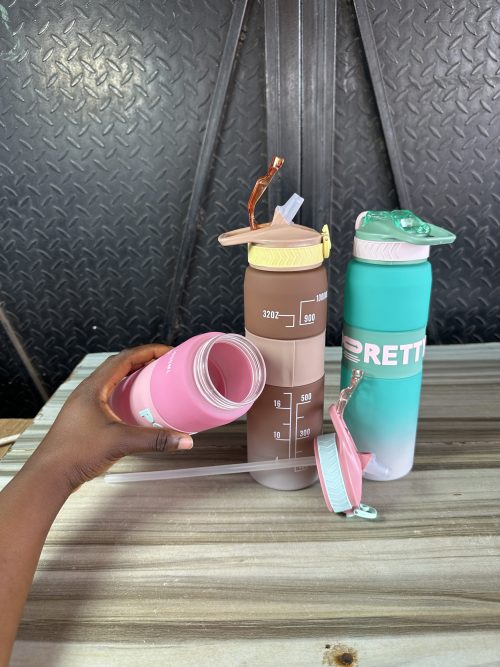 Water Bottle Pretty with Straw - 1000ml