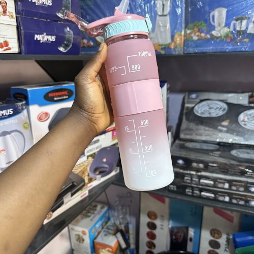 Water Bottle Pretty with Straw - 1000ml
