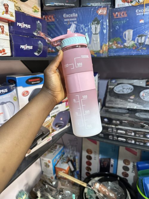 Water Bottle Pretty with Straw - 1000ml