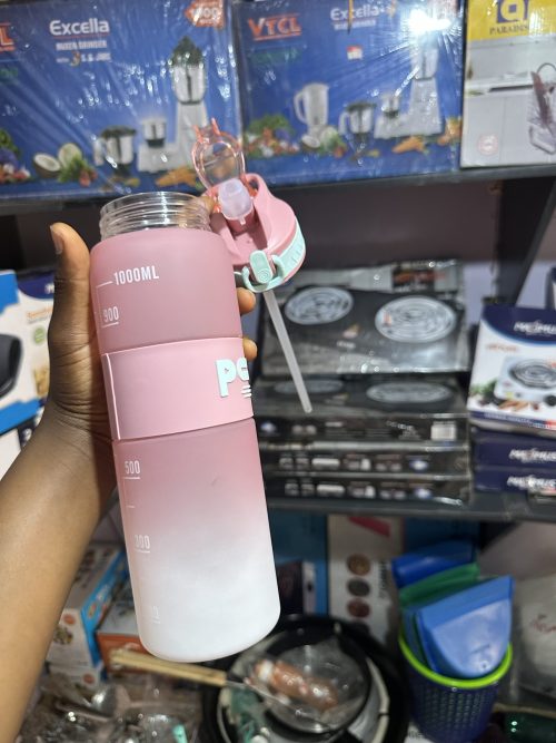 Water Bottle Pretty with Straw - 1000ml