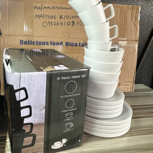 16 pieces Ceramic Dinner Set – White