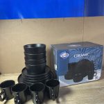 16 pieces Ceramic Dinner Set - Black