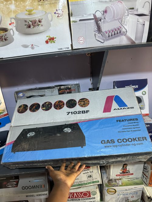 Amaze Stainless Table Double Gas Burner with Auto Ignition - 7102BF
