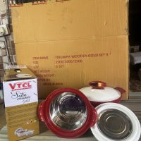 VTCL Satin Ceramic Gold Dish Set 2 – Insulated Casserole