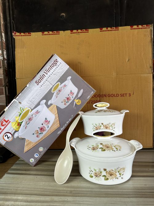VTCL Satin Vintage Dish Set 2 – Insulated Casserole