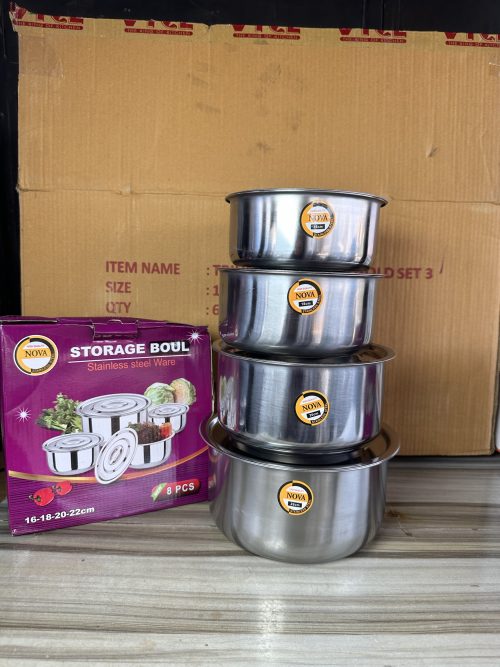 Nova Storage Bowl Stainless Steel Set 4