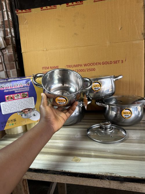 Stainless Dish With Glass Cover – 4 Set Sauce Pot