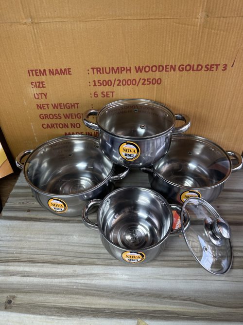 Stainless Dish With Glass Cover – 4 Set Sauce Pot