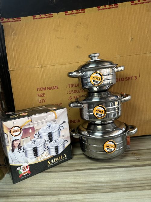 Stainless Dish Set 3 Plain Plate