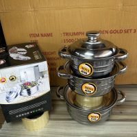 Stainless Dish Set 3 Plain Plate