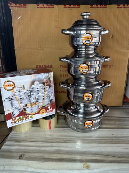 Stainless Dish Set 4 Plain Plate