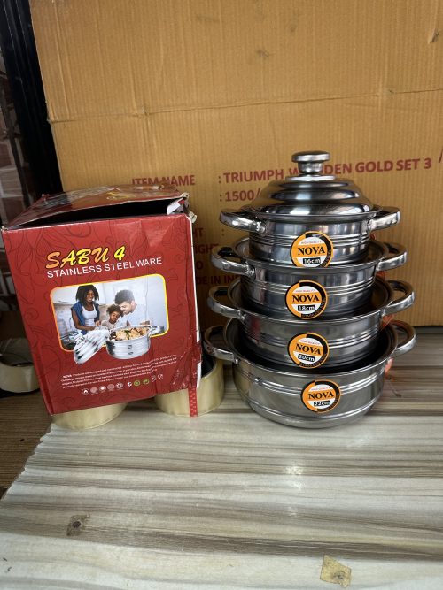 Stainless Dish Set 4 Plain Plate