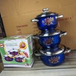 Stainless Dish Set 3 Colored Plate