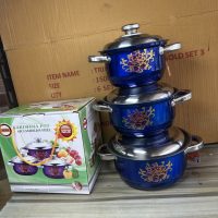 Stainless Dish Set 3 Colored Plate