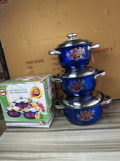 Stainless Dish Set 3 Colored Plate