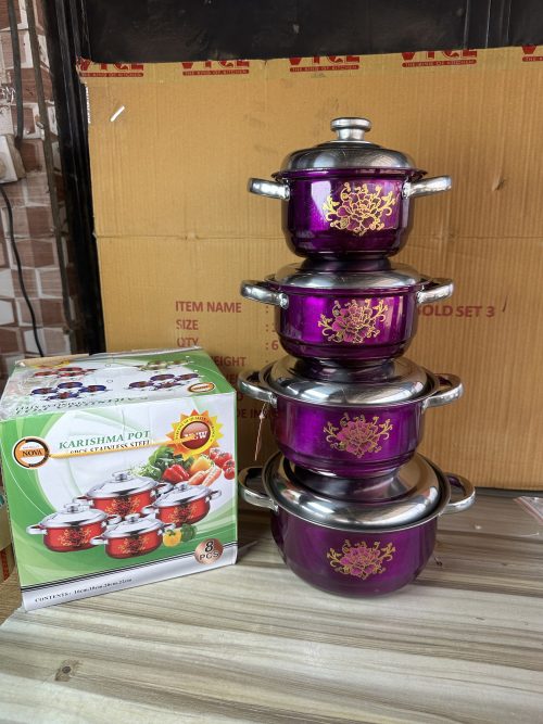 Stainless Dish Set 4 Colored Plate