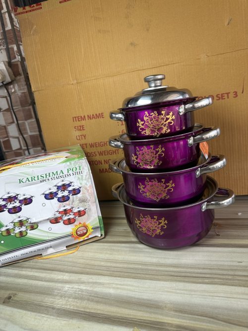 Stainless Dish Set 4 Colored Plate