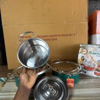 Stainless Dish Set 3 Colored Plate (flat handle)