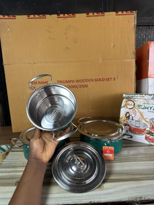 Stainless Dish Set 3 Colored Plate (flat handle)