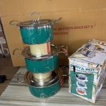 Stainless Dish Set 3 Colored Plate (flat handle)