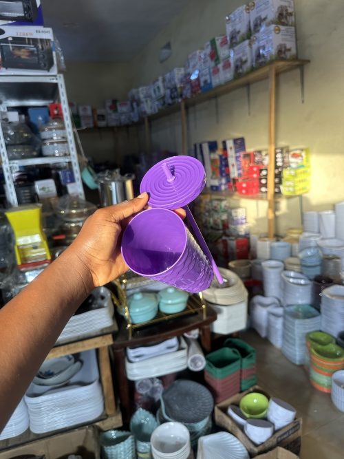 Plastic Cup with Straw small size