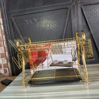 Dzire 2 Layer Golden Dish Drainer – Plate Rack (DZ-389)