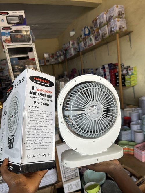 Eurosonic Electric Rechargeable Fan 8 inches ES-2669