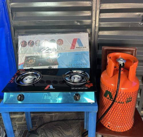12.5KG Complete Gas Cylinder Bundle – 12.5kg Gas Cylinder, Regulator & Glass Double Burner