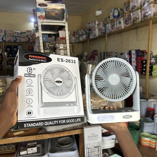 Eurosonic Electric Rechargeable Fan 6 inches ES-2632