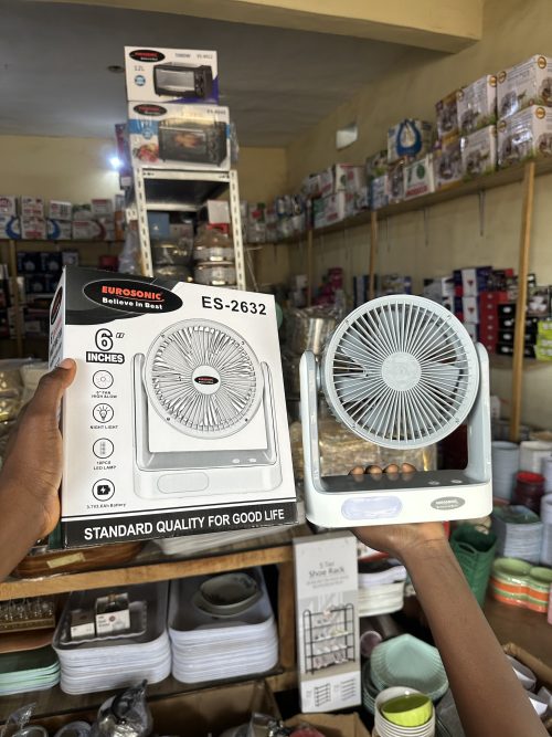 Eurosonic Electric Rechargeable Fan 6 inches ES-2632