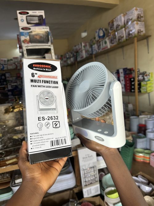 Eurosonic Electric Rechargeable Fan 6 inches ES-2632